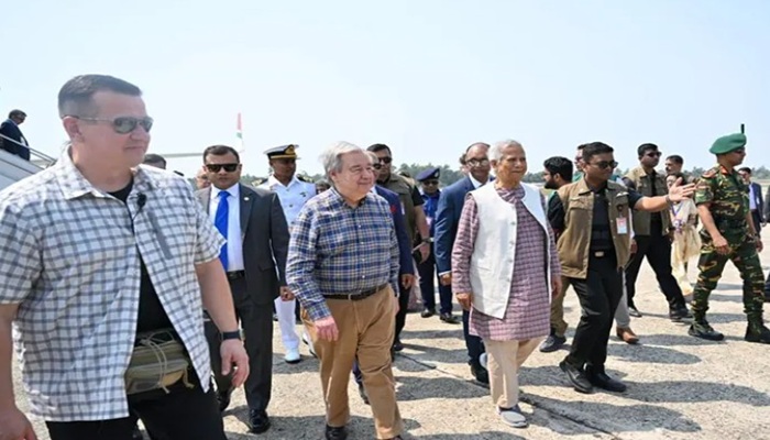 কক্সবাজার পৌঁছেছেন জাতিসংঘের মহাসচিব