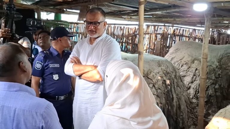 জয়পুরহাটে চামড়ার আড়ৎ ও চামড়ার সংরক্ষণাগার পরিদর্শনে বাণিজ্য উপদেষ্টা  