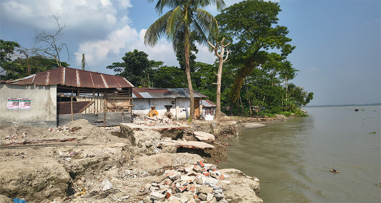 ভাঙছে নদী, তলিয়ে যাচ্ছে গ্রাম, হুমকিতে শতাধিক পরিবার