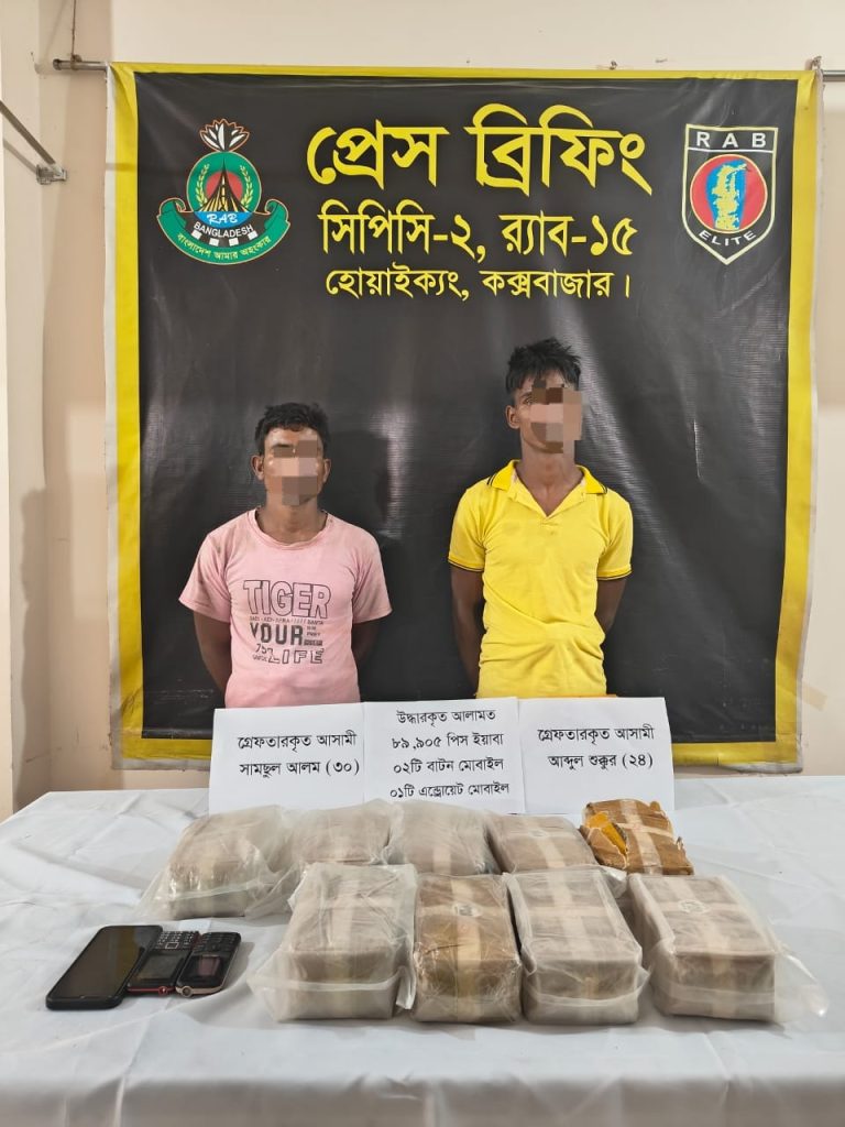 কক্সবাজারে বিপুল সংখ্যক ইয়াবাসহ দুই মাদক কারবারি গ্রেফতার